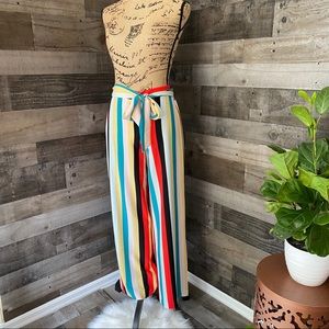Eci New York multi-colored striped wide leg pant